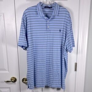 Polo Ralph Lauren Men’s Striped Blue Polo Shirt Size XXL